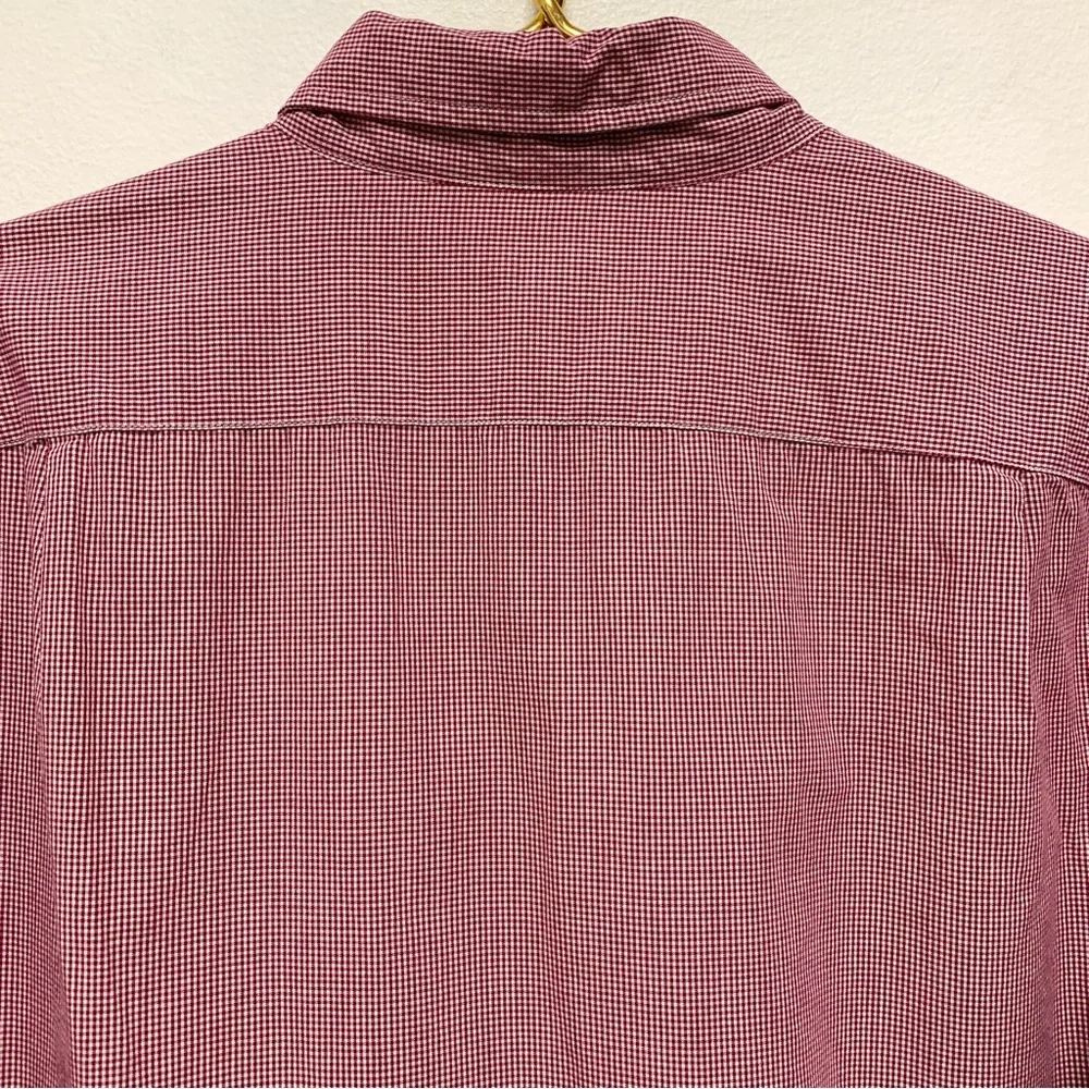 J Crew Slim Washed Button Down Shirt Size Large Mini Gingham Check Red Cotton‎ - Picture 8 of 10